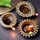 Brass Oil Lamps for Diwali Decoration Designer Oil Lamp - Pack of 3